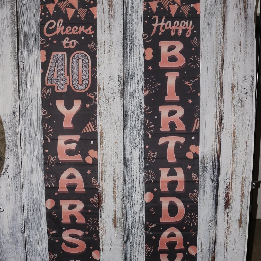 40th Birthday Set of 2 Six foot Banners